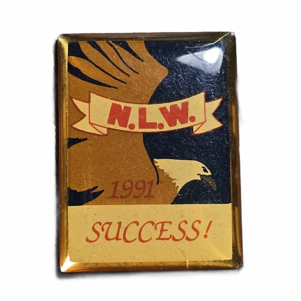 1991 N.L.W. Success Eagle Vintage Enamel Lapel Vest Hat Pin J36